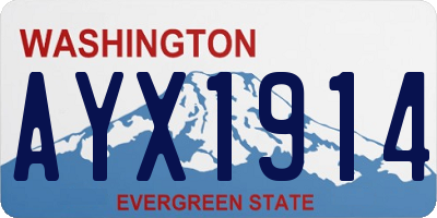 WA license plate AYX1914
