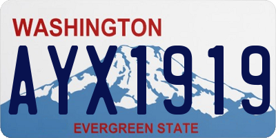 WA license plate AYX1919