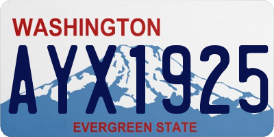 WA license plate AYX1925