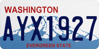WA license plate AYX1927