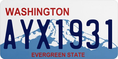WA license plate AYX1931