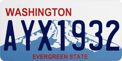 WA license plate AYX1932