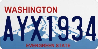 WA license plate AYX1934