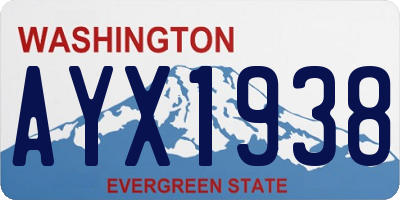 WA license plate AYX1938