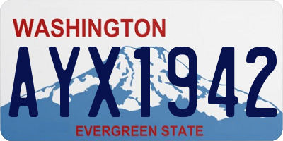 WA license plate AYX1942
