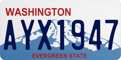 WA license plate AYX1947