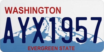 WA license plate AYX1957