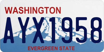 WA license plate AYX1958