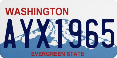 WA license plate AYX1965
