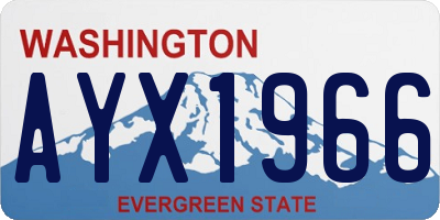 WA license plate AYX1966