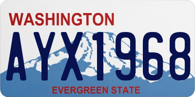 WA license plate AYX1968