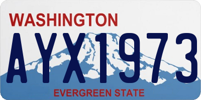 WA license plate AYX1973