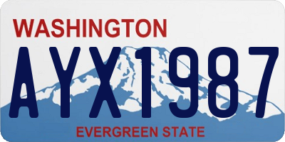 WA license plate AYX1987