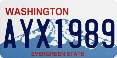 WA license plate AYX1989