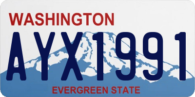 WA license plate AYX1991