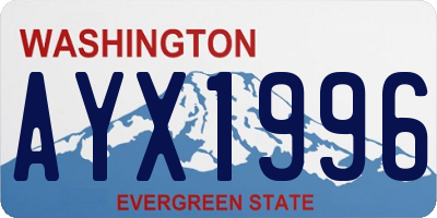 WA license plate AYX1996