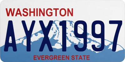WA license plate AYX1997