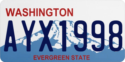 WA license plate AYX1998