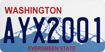 WA license plate AYX2001