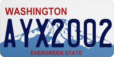 WA license plate AYX2002