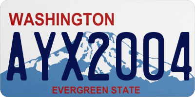 WA license plate AYX2004