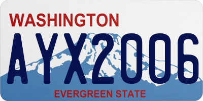WA license plate AYX2006