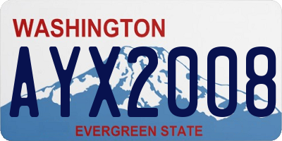 WA license plate AYX2008