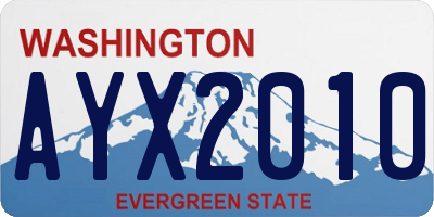WA license plate AYX2010