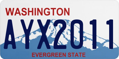WA license plate AYX2011
