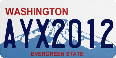 WA license plate AYX2012