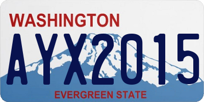 WA license plate AYX2015
