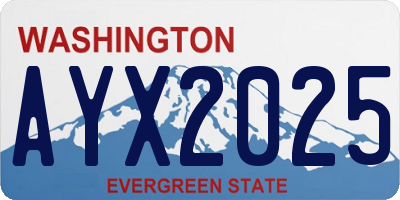 WA license plate AYX2025