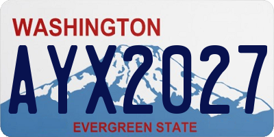 WA license plate AYX2027