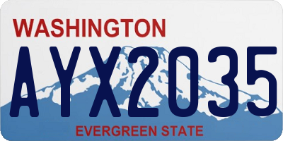 WA license plate AYX2035