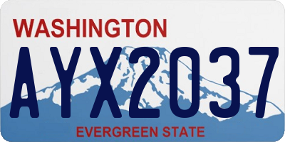 WA license plate AYX2037
