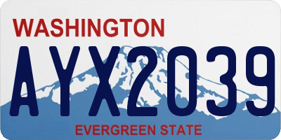 WA license plate AYX2039