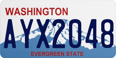 WA license plate AYX2048