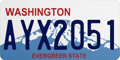 WA license plate AYX2051