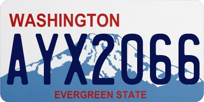 WA license plate AYX2066