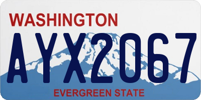 WA license plate AYX2067
