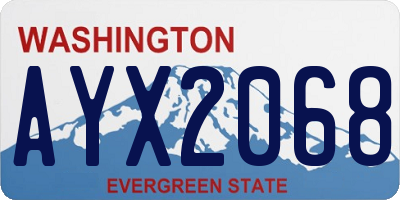 WA license plate AYX2068