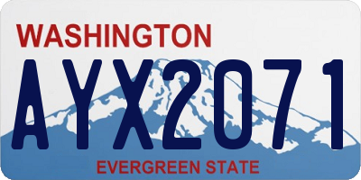 WA license plate AYX2071