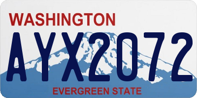 WA license plate AYX2072