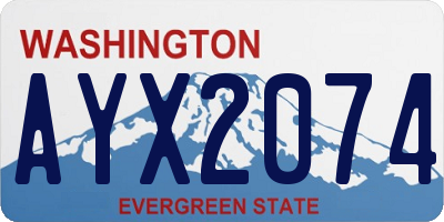 WA license plate AYX2074