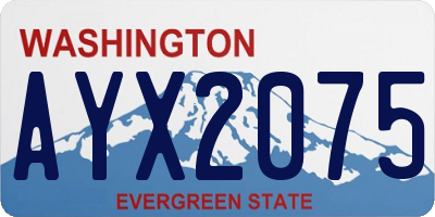 WA license plate AYX2075
