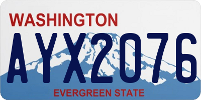WA license plate AYX2076