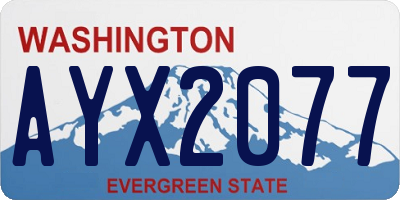 WA license plate AYX2077