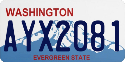 WA license plate AYX2081