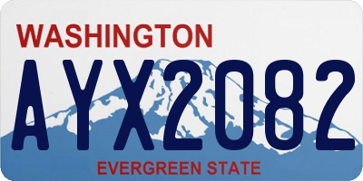 WA license plate AYX2082