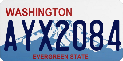 WA license plate AYX2084